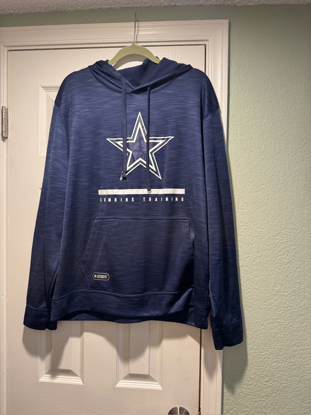 Cowboys NFL Men’s Navy Blue Combine Training Hooded Pull Over XXL Like New